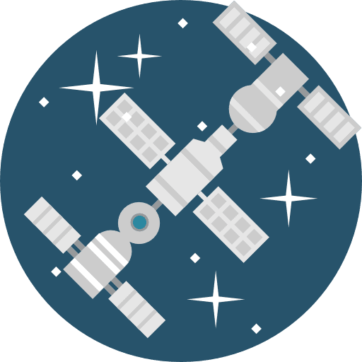 Space station satellites satellite station transportation icon Space station satellites satellite station transportation icon