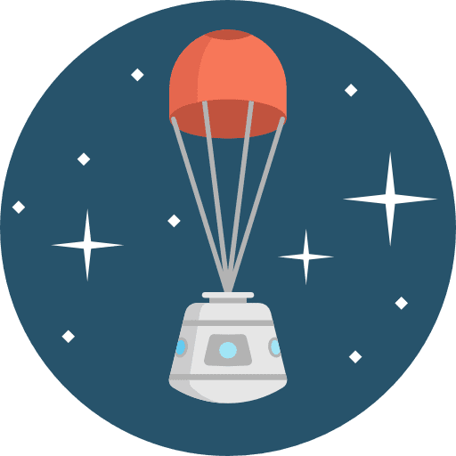 Space capsule parachute miscellaneous transport icon Space capsule parachute miscellaneous transport icon