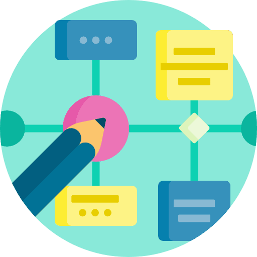 Algorithm coding pencil interface icon