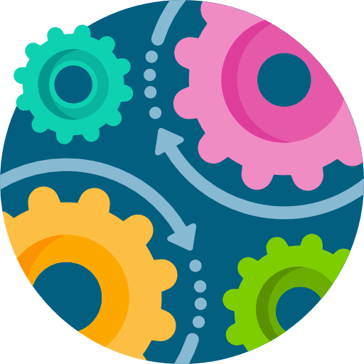 Gears operation arrows execution icon