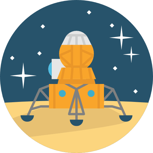 Lander transportation vehicle science icon Lander transportation vehicle science icon