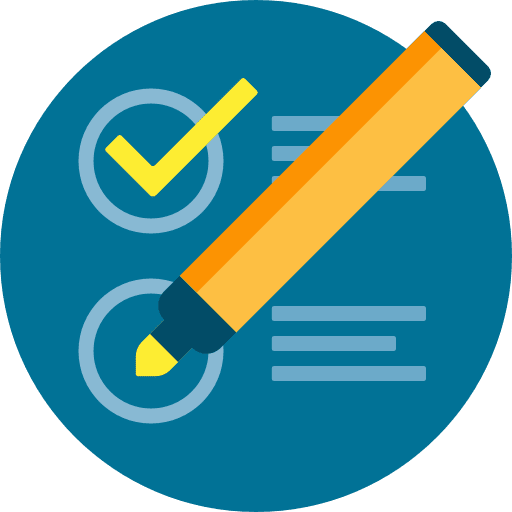 Test pencil multiple choice files and folders icon