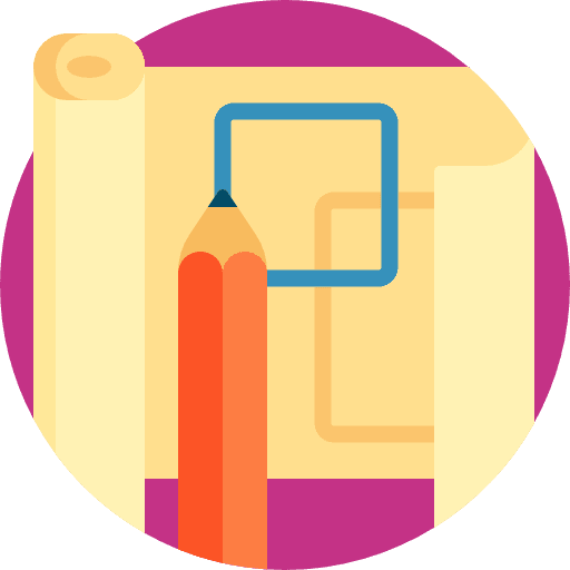 Plan art and design files and folders sketch icon