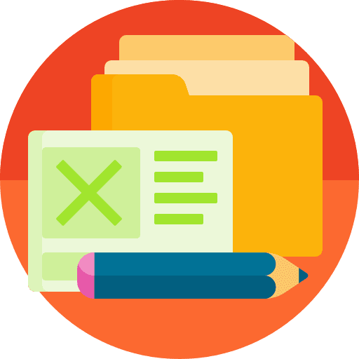 Project document files and folders design icon