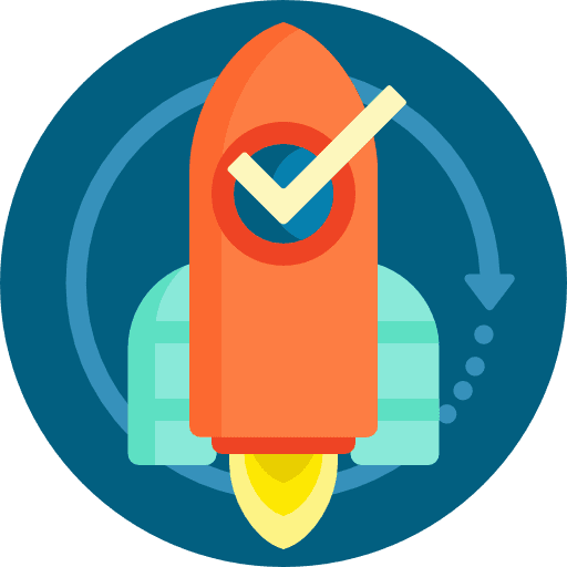 Rocket transportation project management icon