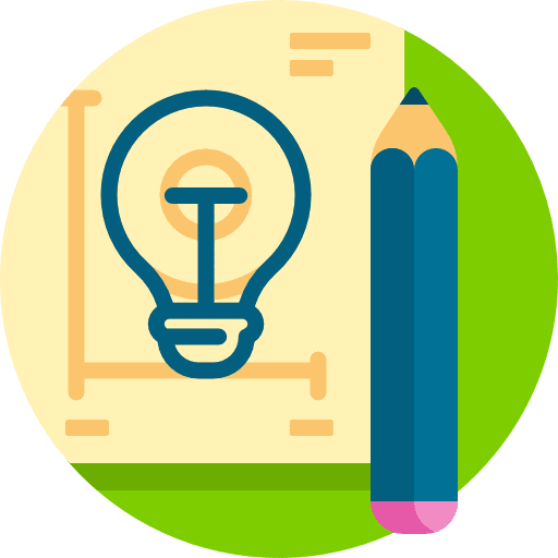 Drawing idea paint lightbulb icon