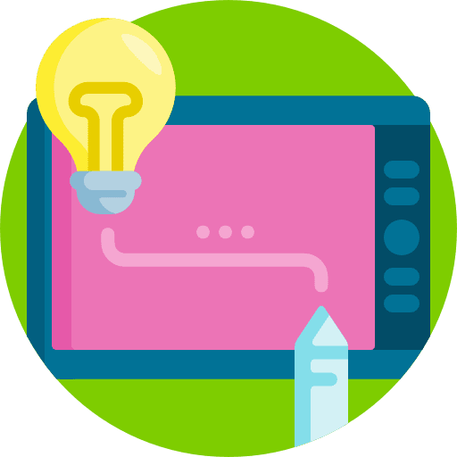 Graphic tablet electronics graphic design lightbulb icon