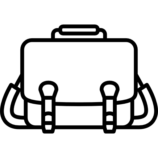 Messenger bag baggage book bag luggage icon