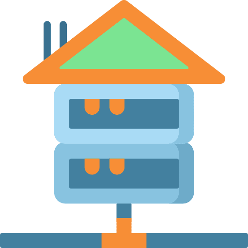 Data warehouse server network technology icon