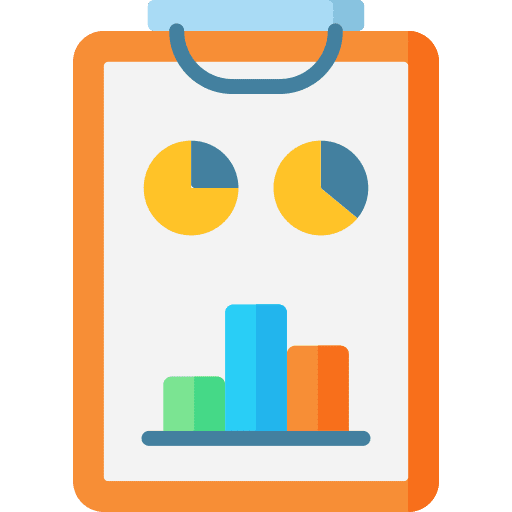 Graph pie chart clipboard pie graph icon