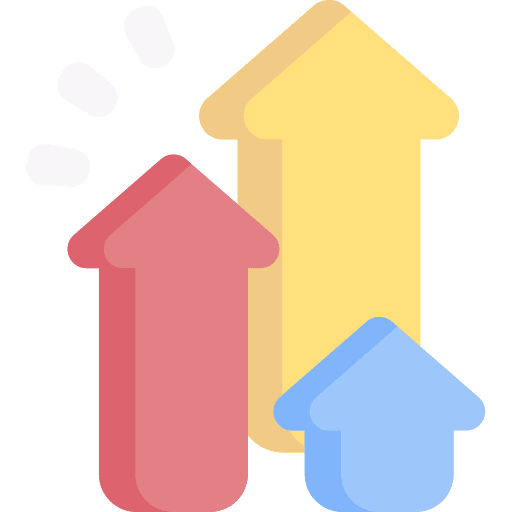 Growth up statistics arrow up icon