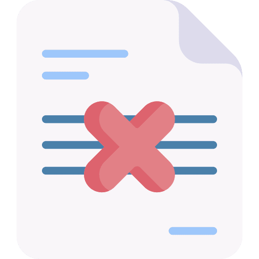 Incomprehension cancel document documentation icon