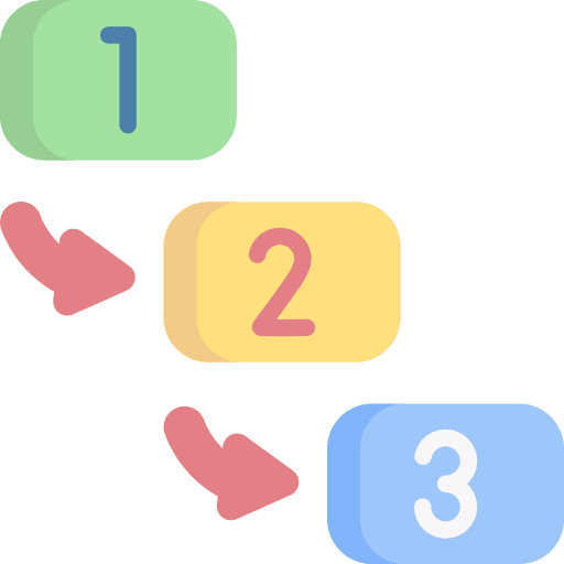 Steps process order planning icon