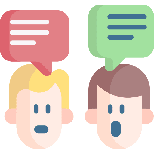 Discussion business conversation man icon