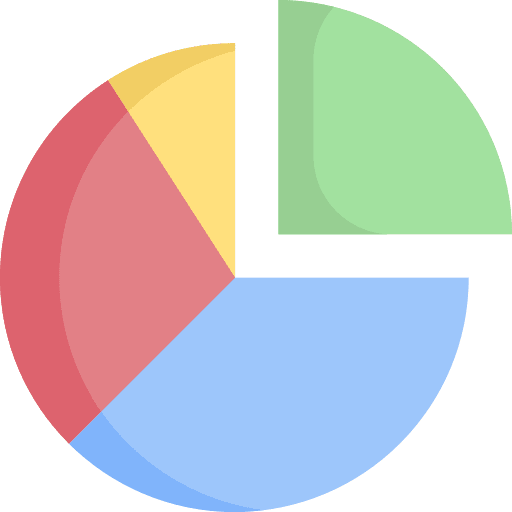 Pie chart business and finance statistics marketing icon