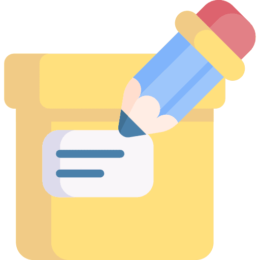 Box files and folders pencil project icon