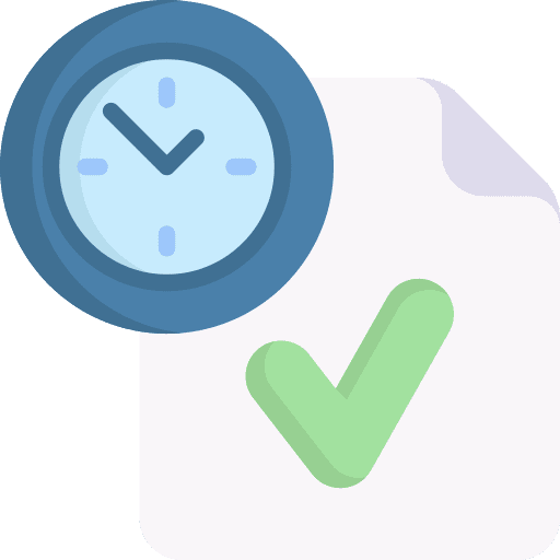 Time management organization document time and date icon