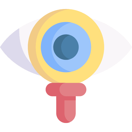 Vision magnifying glass marketing eye icon