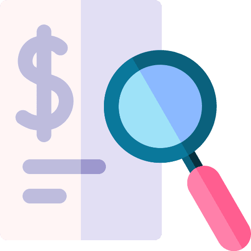 Audit search dollar symbol loupe icon Audit search dollar symbol loupe icon