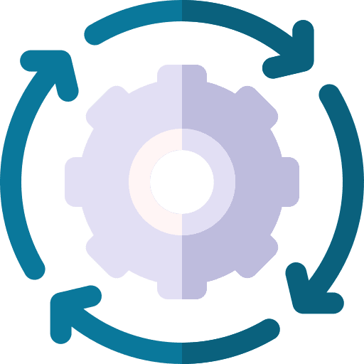 Running cogwheel circular arrow running icon