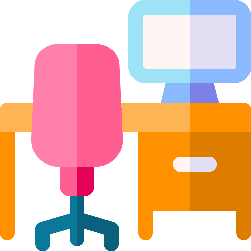 Workplace furniture and household computer chair icon