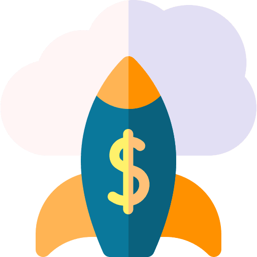 Crowdfunding business and finance space ship launch icon Crowdfunding business and finance space ship launch icon