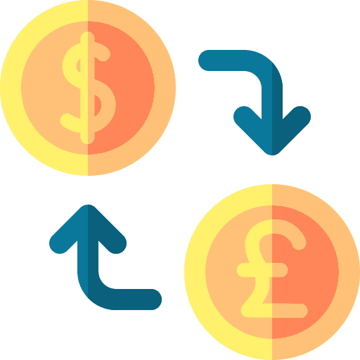 Exchange arrow coin money icon Exchange arrow coin money icon