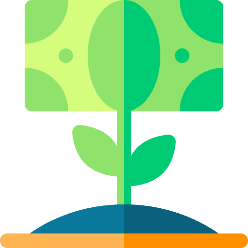 Interest business and finance plant money icon Interest business and finance plant money icon