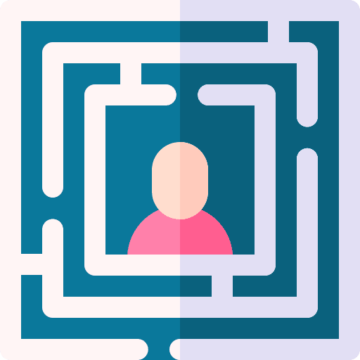 Maze labyrinth strategy solution icon Maze labyrinth strategy solution icon