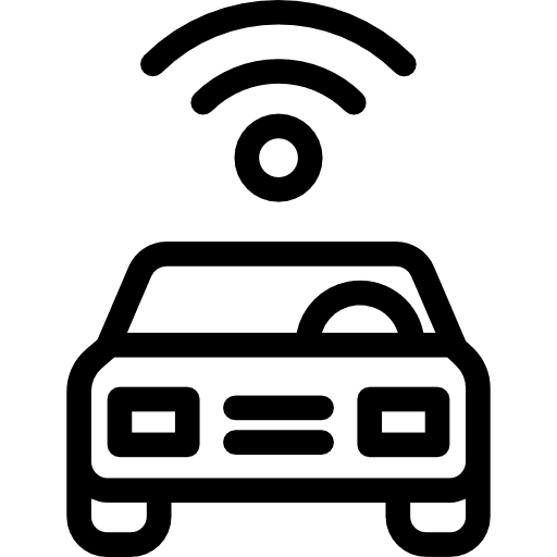 Car frontal view car communications icon