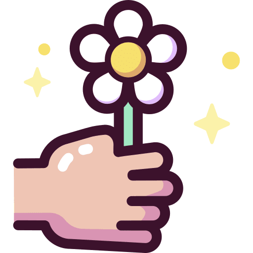 Flower peace hands and gestures protection icon