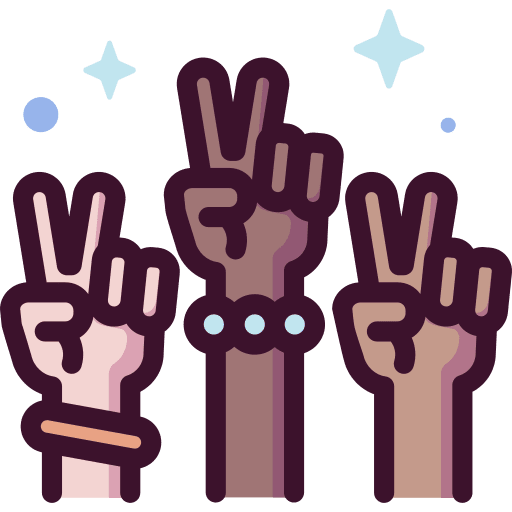 Peace hand equality protest icon