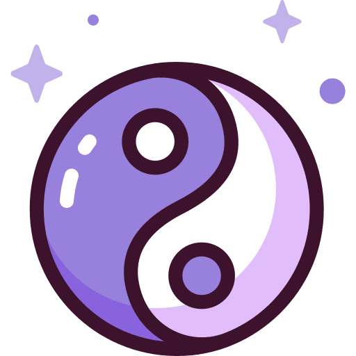 Yin yang sign spiritual balance icon