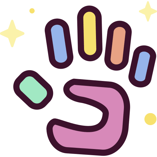 Hand print equality symbol peace icon