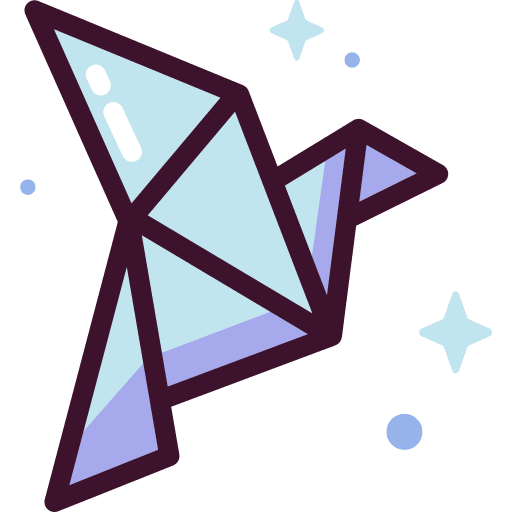 Origami paper art and design bird icon
