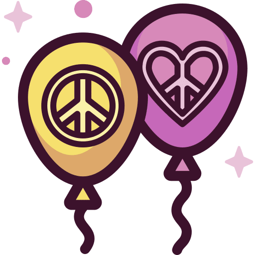 Balloons peace birthday and party balloons icon
