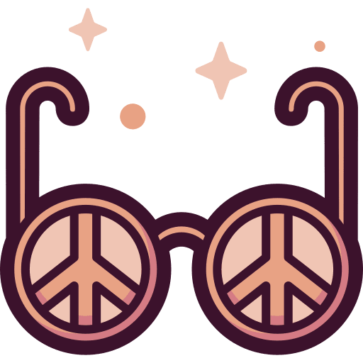 Sunglasses party hippie peace icon