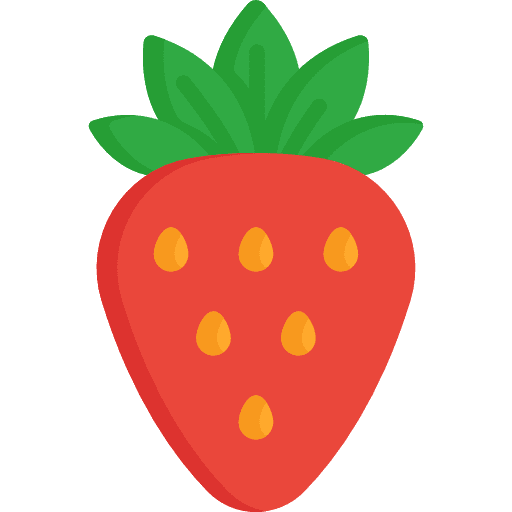 Strawberry diet food and restaurant fruit icon
