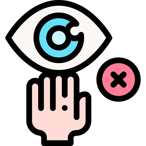 Do not touch do not touch eye protection eye icon