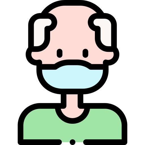 Old man medical mask healthcare and medical old man icon Old man medical mask healthcare and medical old man icon