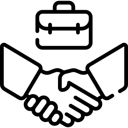 Cooperation hands and gestures business partnership handshake icon