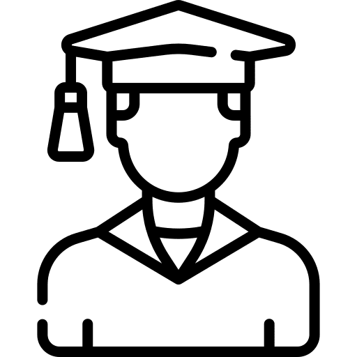 Graduated avatar cap student icon