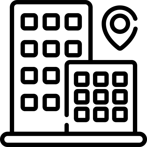 Office building maps and location building placeholder icon Office building maps and location building placeholder icon