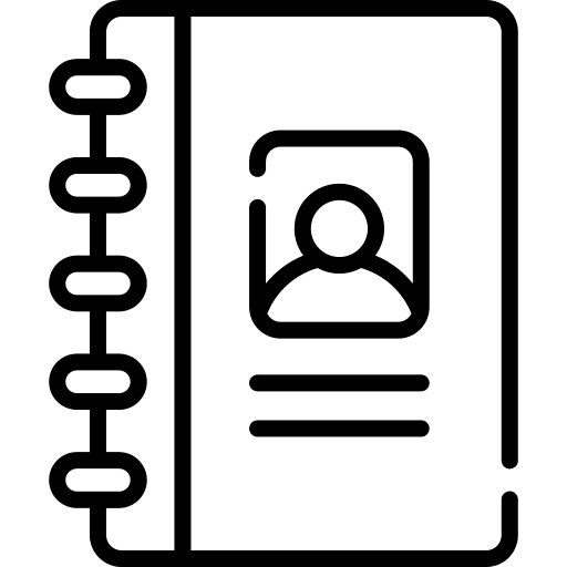 Book communications contact list user icon Book communications contact list user icon