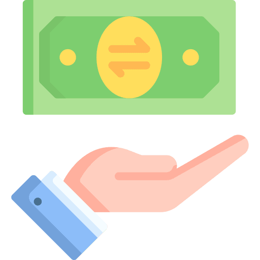Money back guarantee refund gesture hand icon
