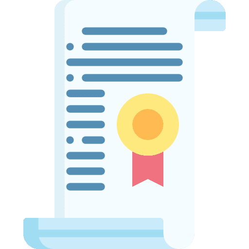 Warranty certificate document quality icon