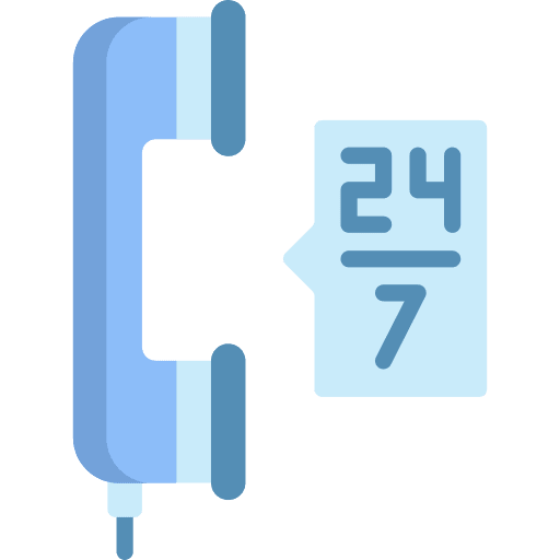 24 hours support call center 7 days commerce and shopping icon