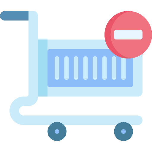 Delete cart commerce and shopping minus sign shopping cart icon