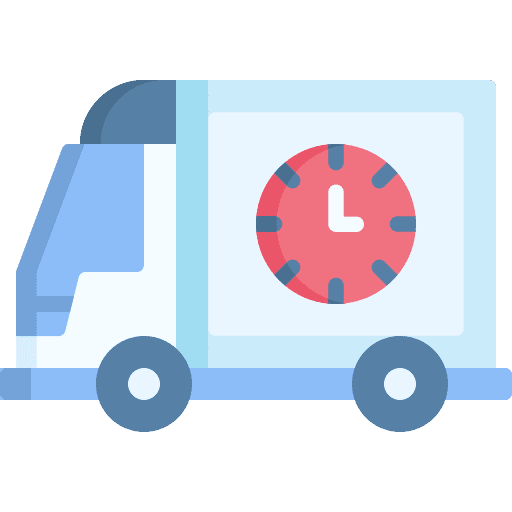 Delivery truck delivery truck carrier clock icon