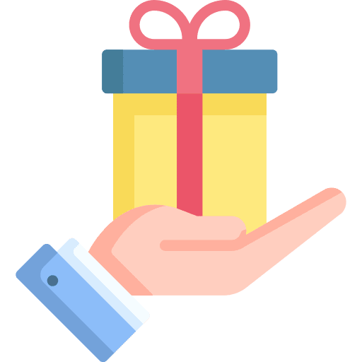 Gift surprise celebration hand icon